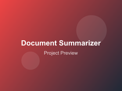 Document Summarizer